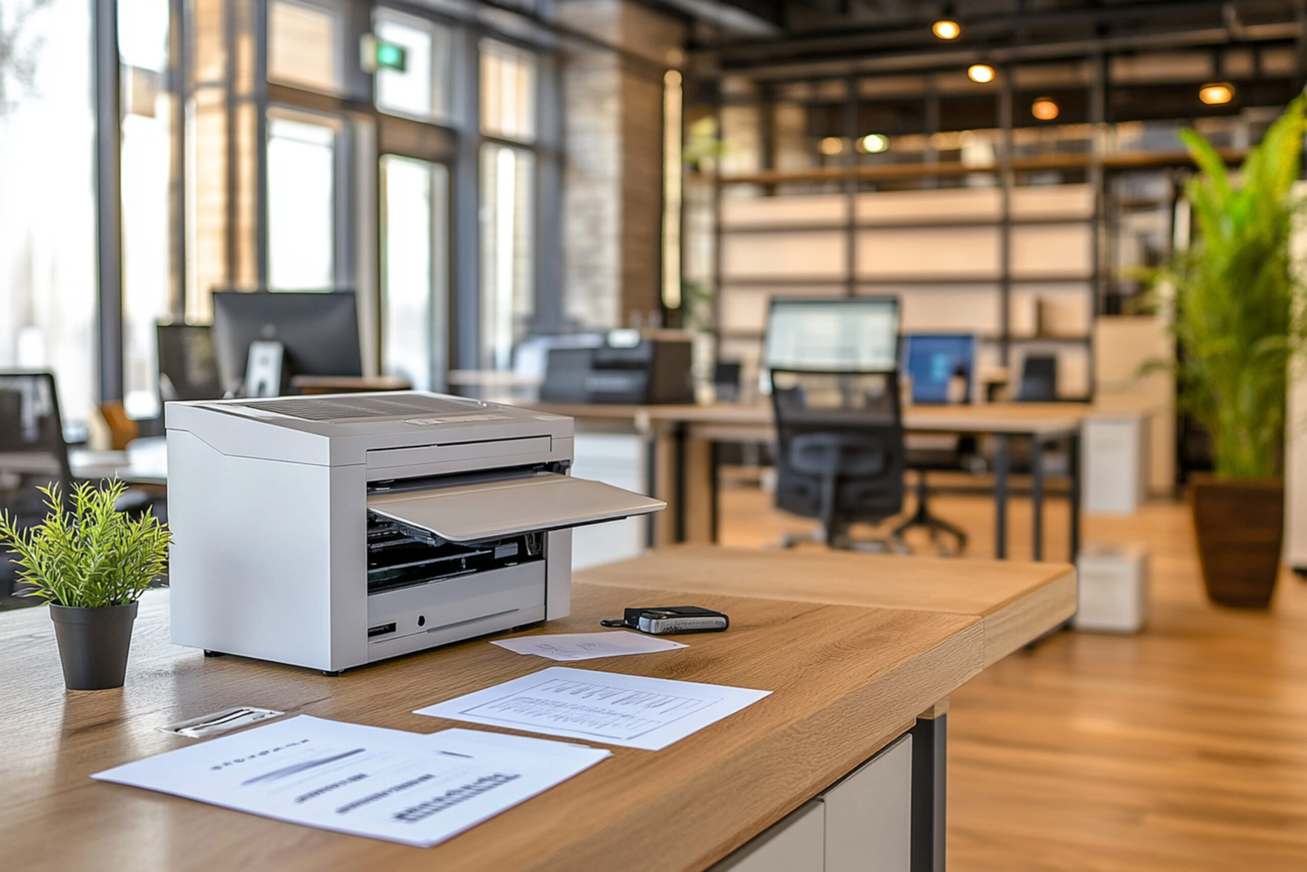 End user devices on an office desk